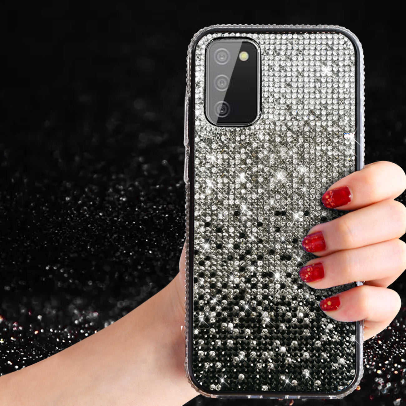 Reiko Design Diamond Case For GALAXY A02S In Black
